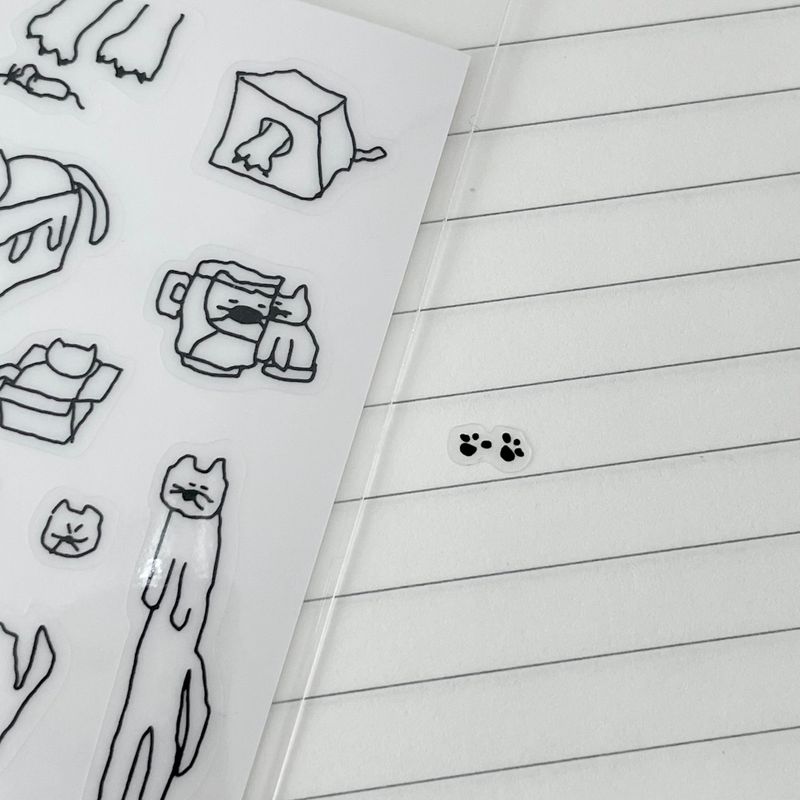 Small Cat Clear Sticker (2 set)
