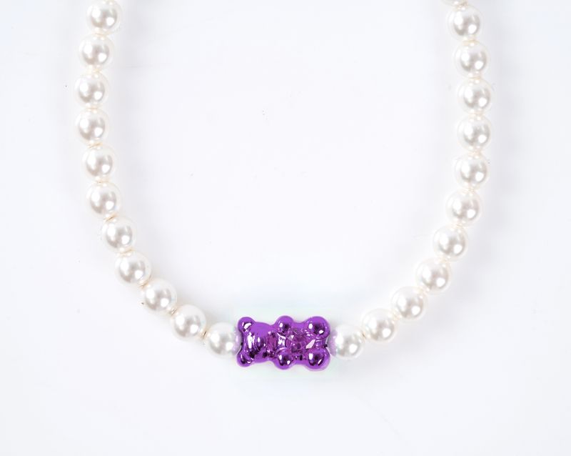 Petit Bear Pearl Bracelet_Purple