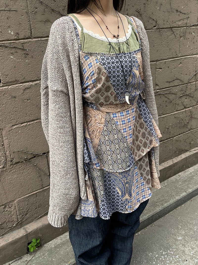 Layered linen sleeveless