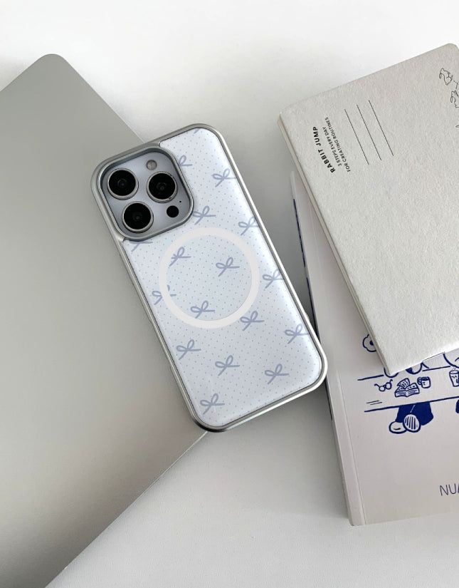 [MADE]クラウドリボン シルバーエポキシ バンパー iPhoneケース MagSafe