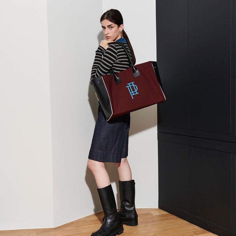  BIG SHOPPER BAG, BURGUNDY
