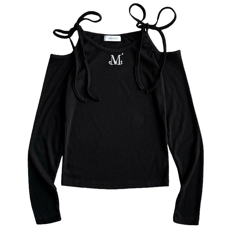 NEKI RIBBON OFF SHOULDER T (3COLOR)