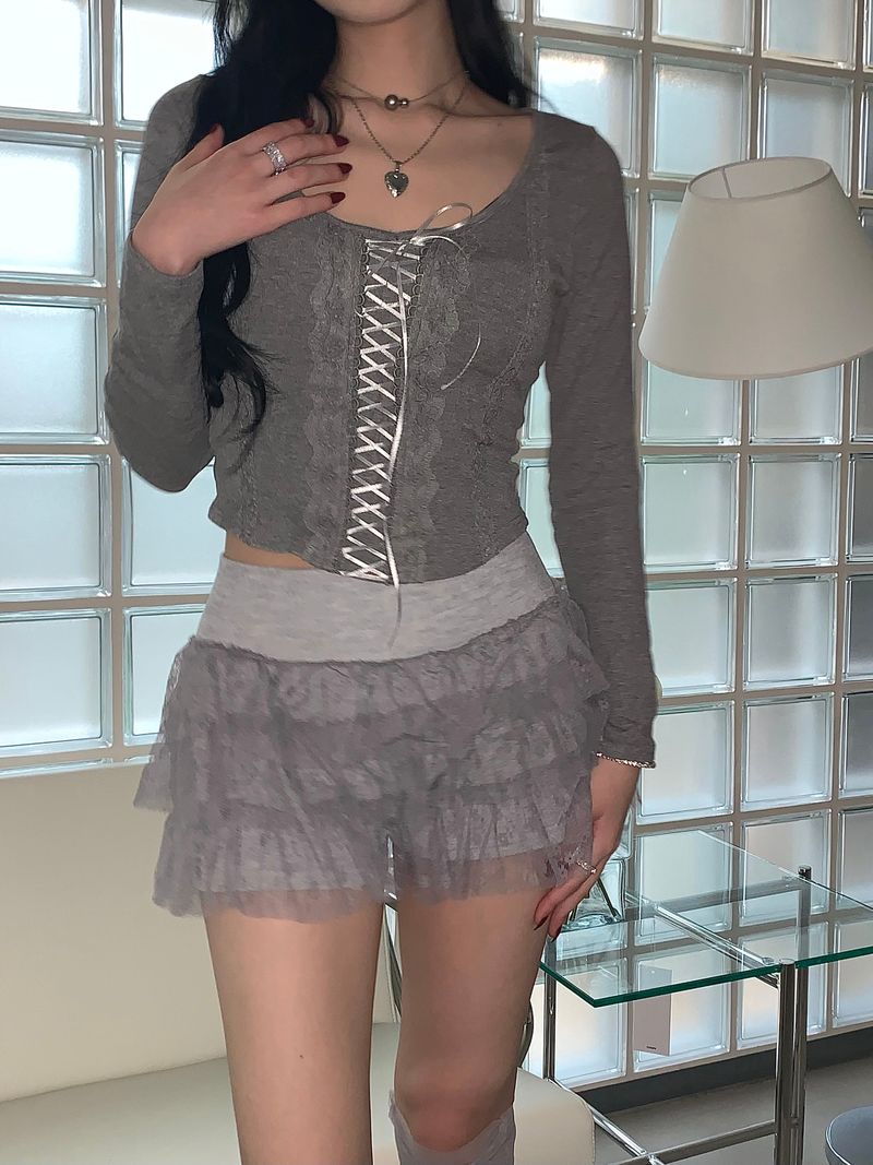 Mini Ribbon Corset Lace T