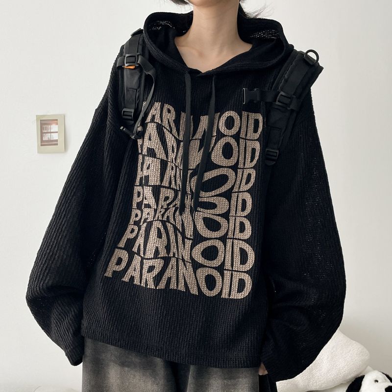 hijjoo（ハイチュー）の「Noid Boxy Fit Ribbed Knit Hoodie (4 colors) H&L（Tops）」