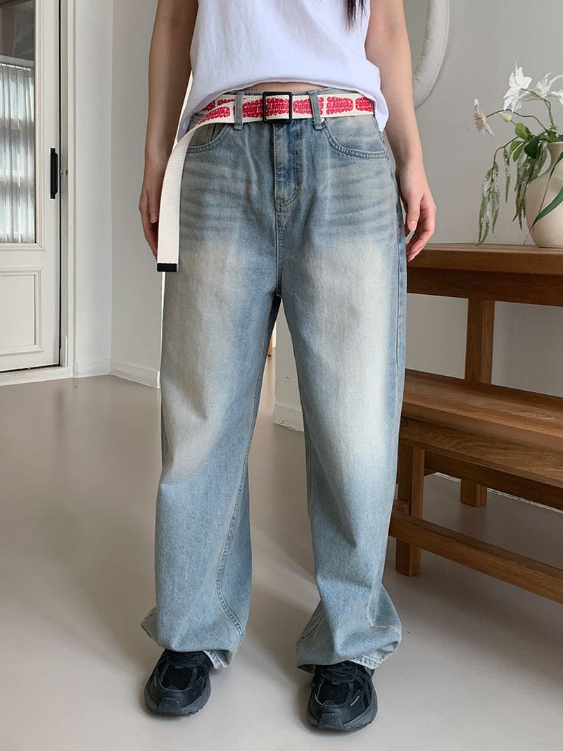 SAND WASHED WIDE JEANS (2C)