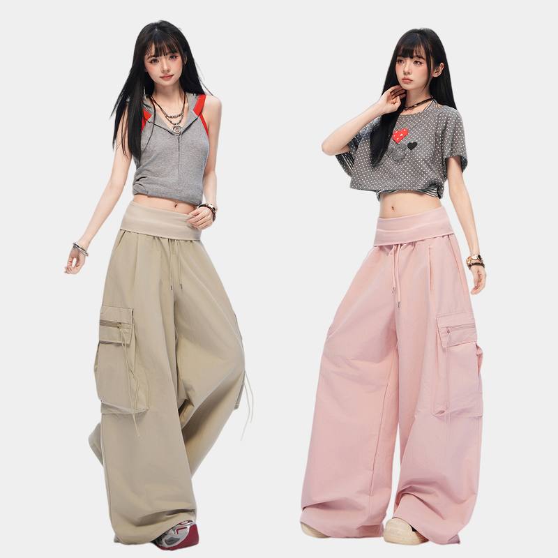La mode MAQI（ラ モード マキ）の「ミルクティーベージュ ビッグポケット ワイドカーゴパンツ（パンツ）」