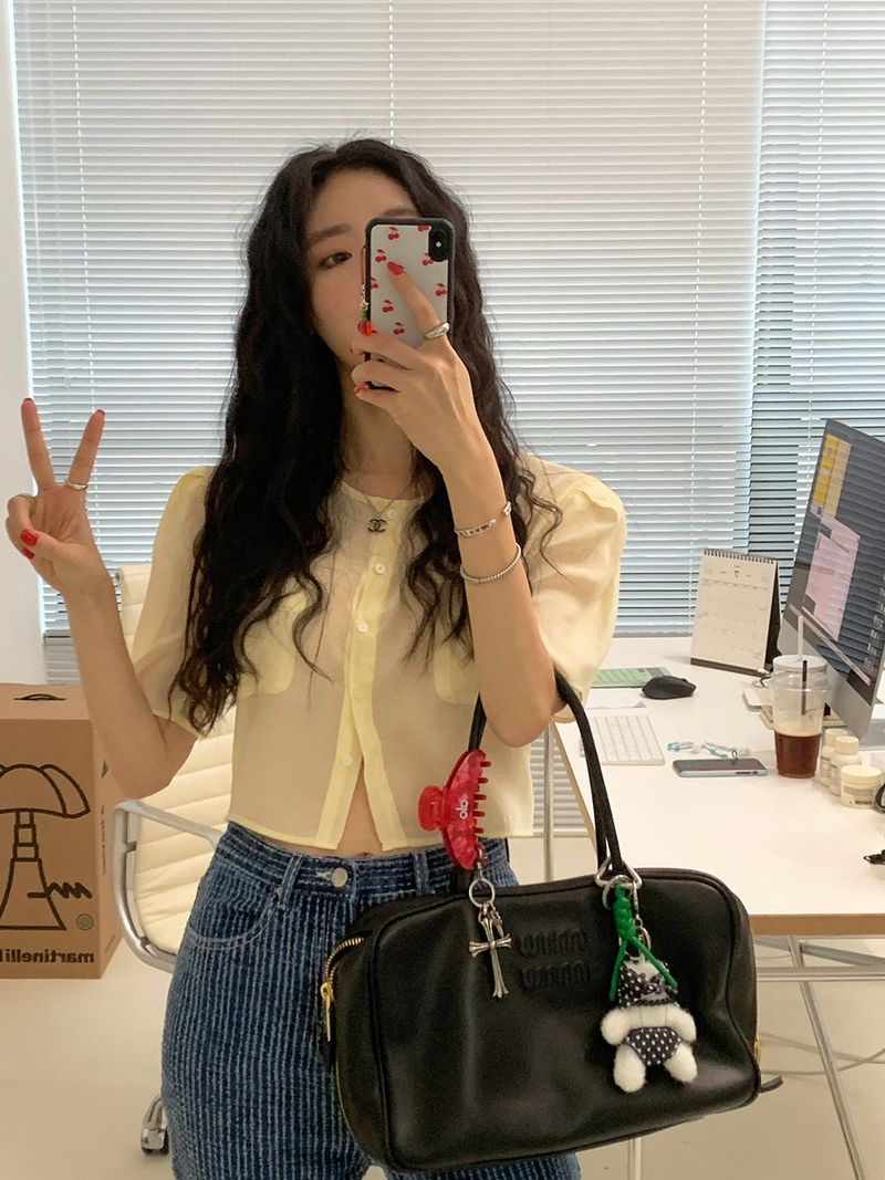 [MADE] ERT SEE-THROUGH PUFF BLOUSE