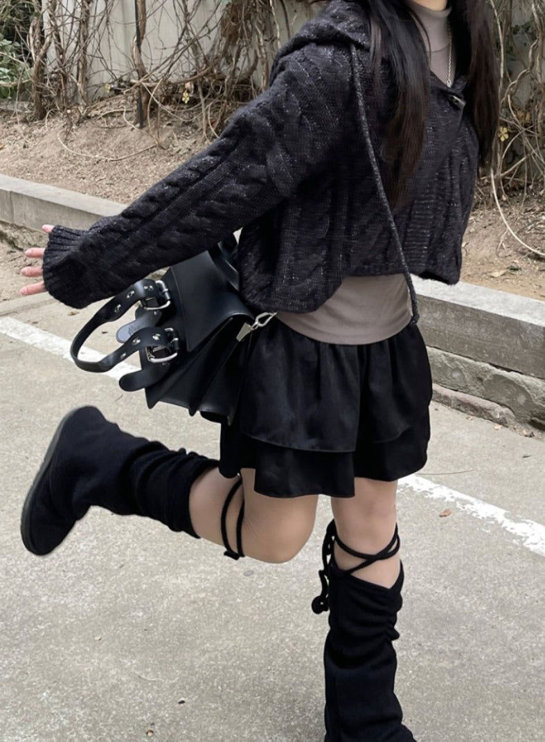 shirring strap ribbon leg warmer