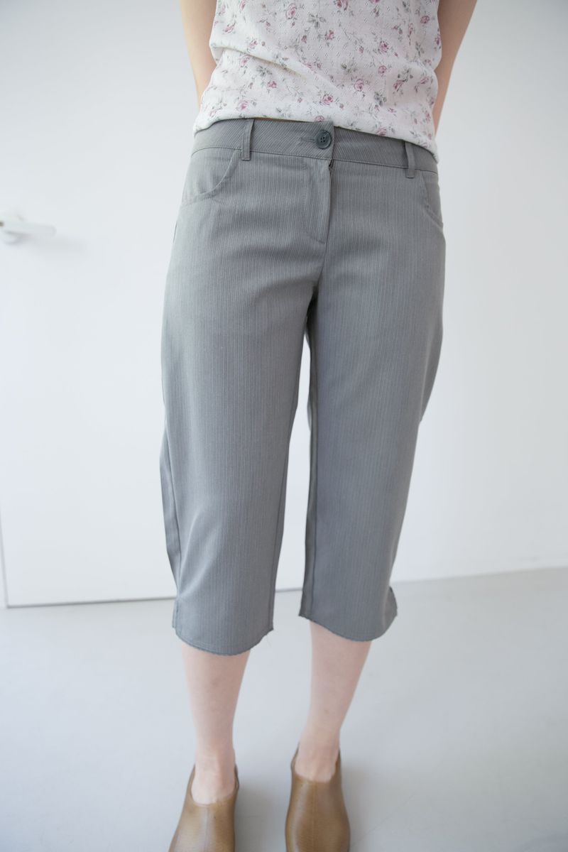 stripe low-waist capri pants(2colors)