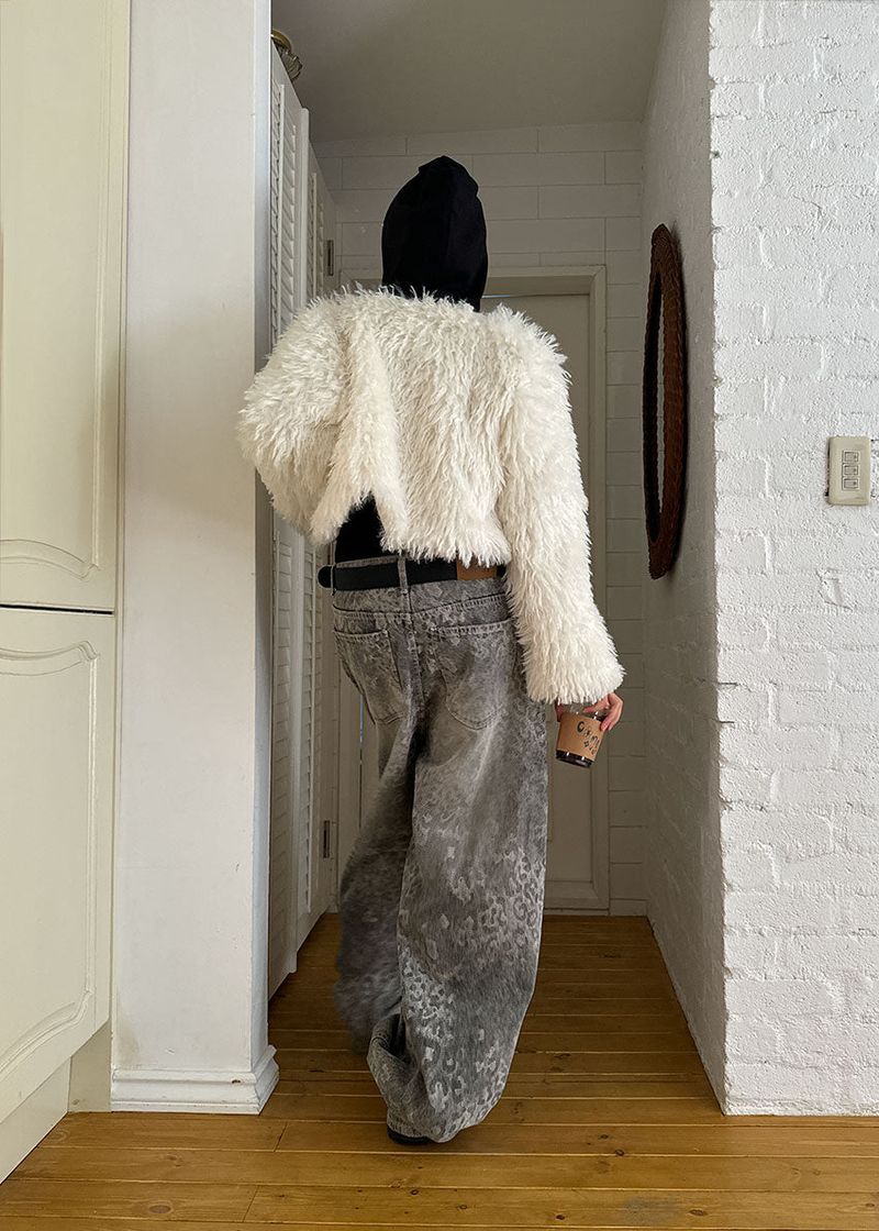 LEOPARD GRAY DENIM