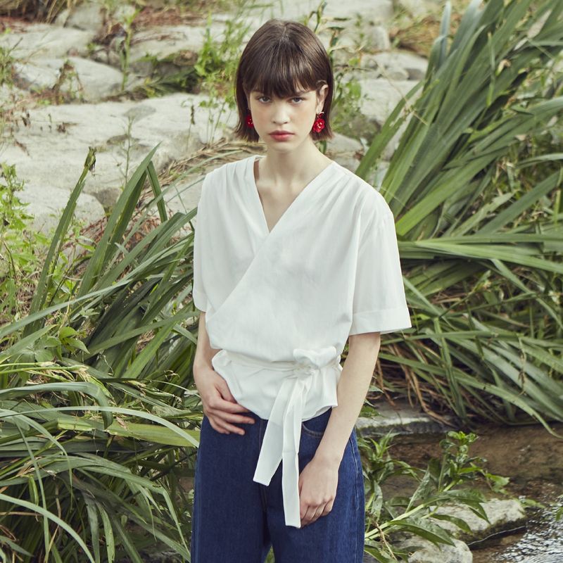 [LINE] Wrap Strap Blouse