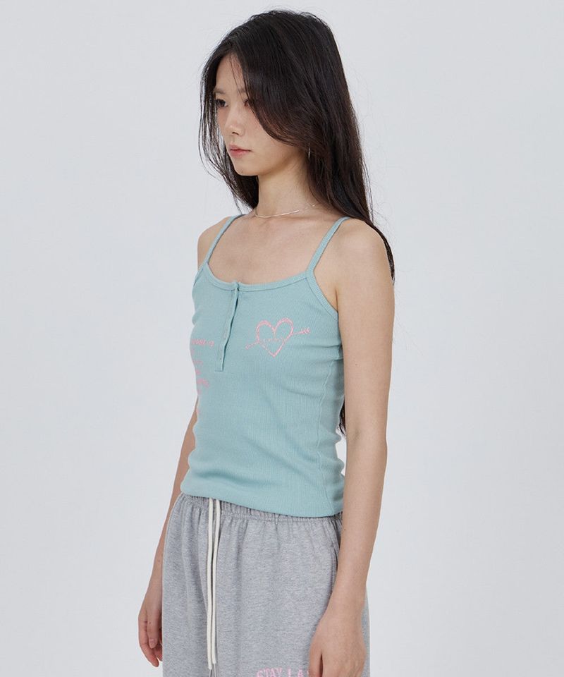 CONY HEART GRAPHIC RIB TANK TOP / MINT
