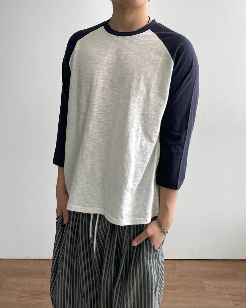Pitch Slub Three Quarter Sleeve T