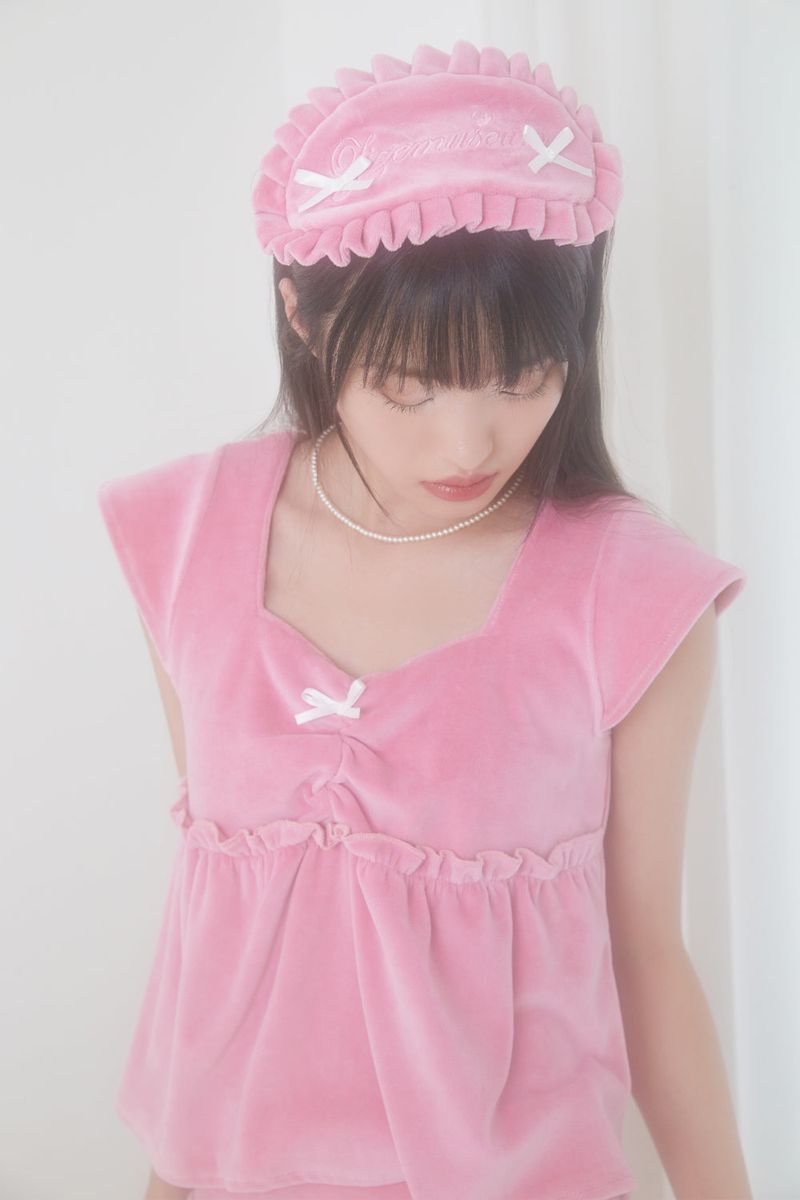 VELVET RIBBON PAJAMA EYE PATCH (PINK)