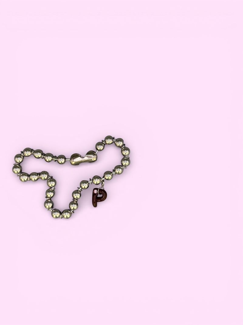 ENE（エン）の「"P"ダークピーチクラッシュカスタムネックレス*金属アレルギー対応（アクセサリー）」