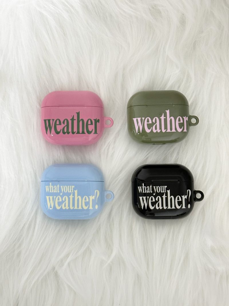 weather Airpods case-black(gray)