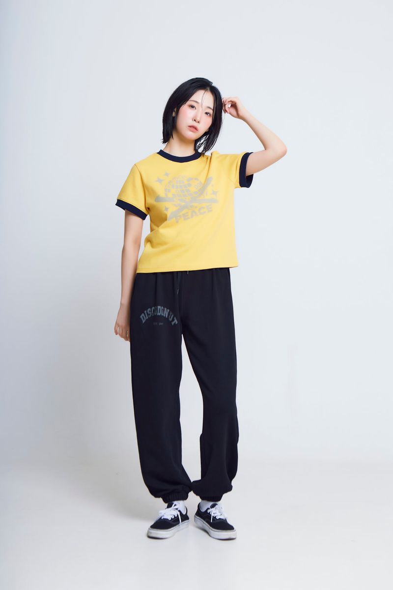 universe print ½T-shirts_yellow/navy