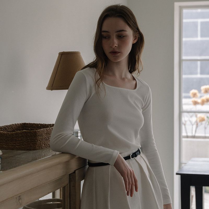 Square Neck T-shirt - Ivory