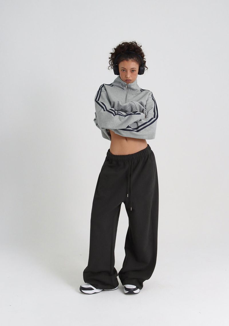 [B-BASIC] Heavy Sweat High Neck Line Zip-up