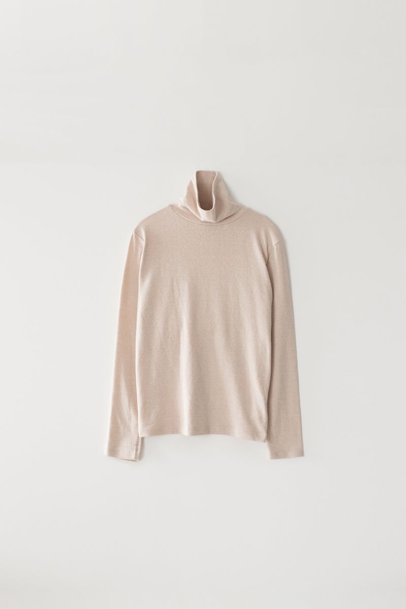 Basic turtle neck T-shirts (Beige)