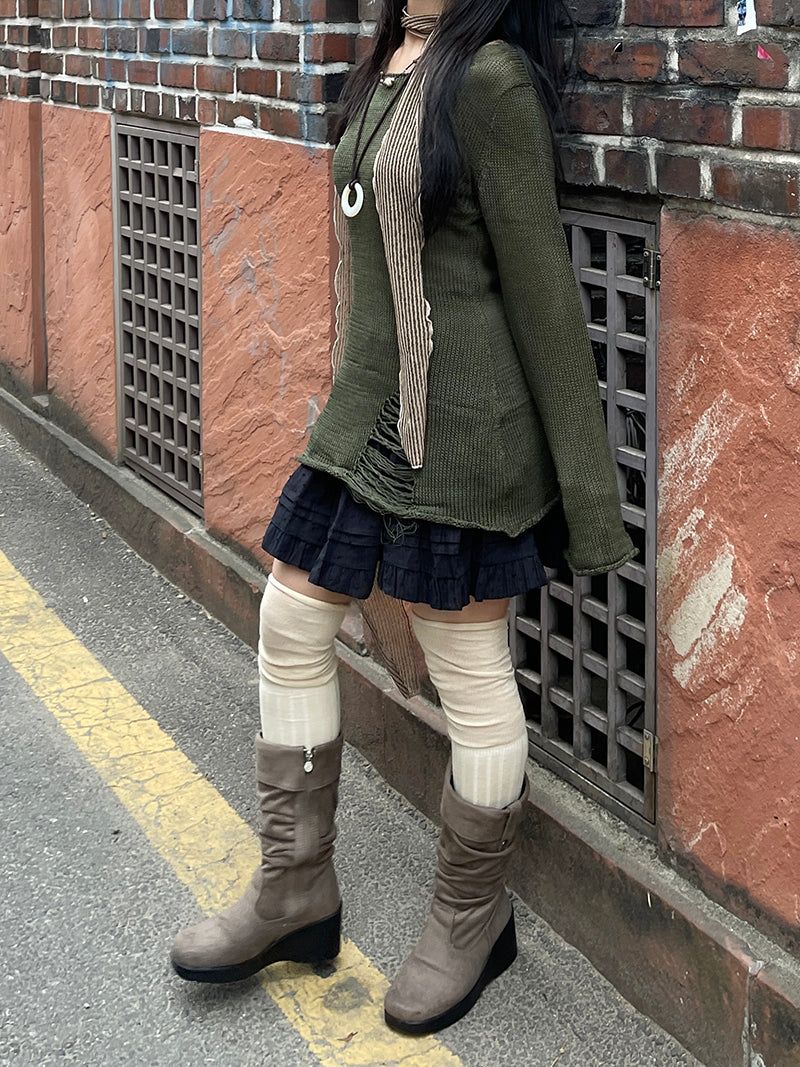 Summer Vintage Damage Long Knit