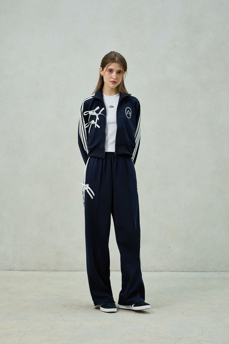 RIBBON JERSEY TRACK TOP / NAVY