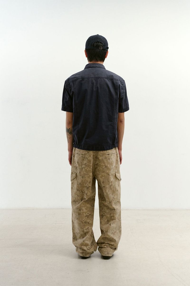 Overlap Pocket Camo Pants (Washed Beige)