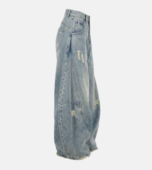Cotton Blue Vintage Denim Pants