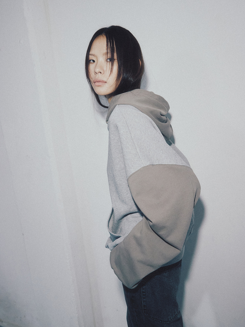 Colorblock Hoodie Grey