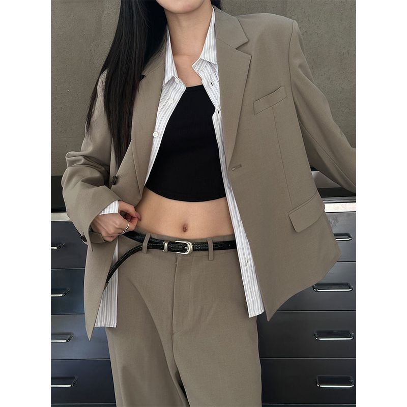 [Unisex] Half double short blazer(2color)
