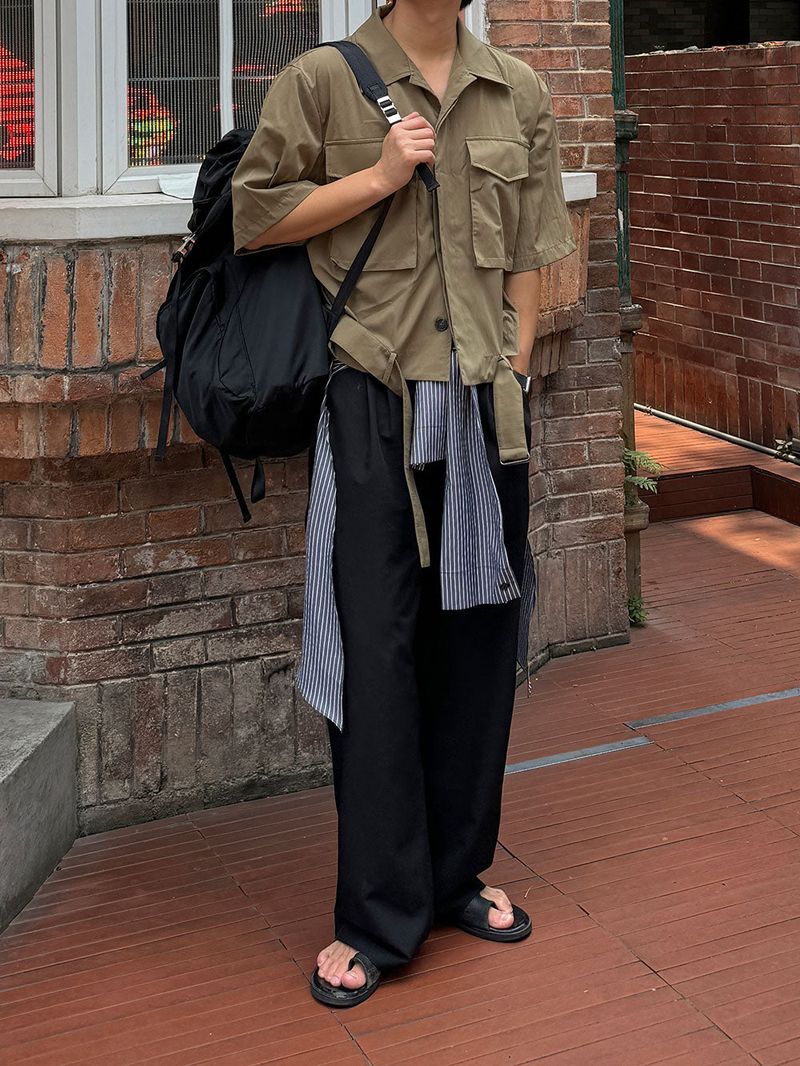3 TAP Shirt Layered Slacks (2color)