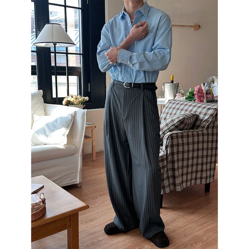  [S/S] Low stripe wide slacks(3color)