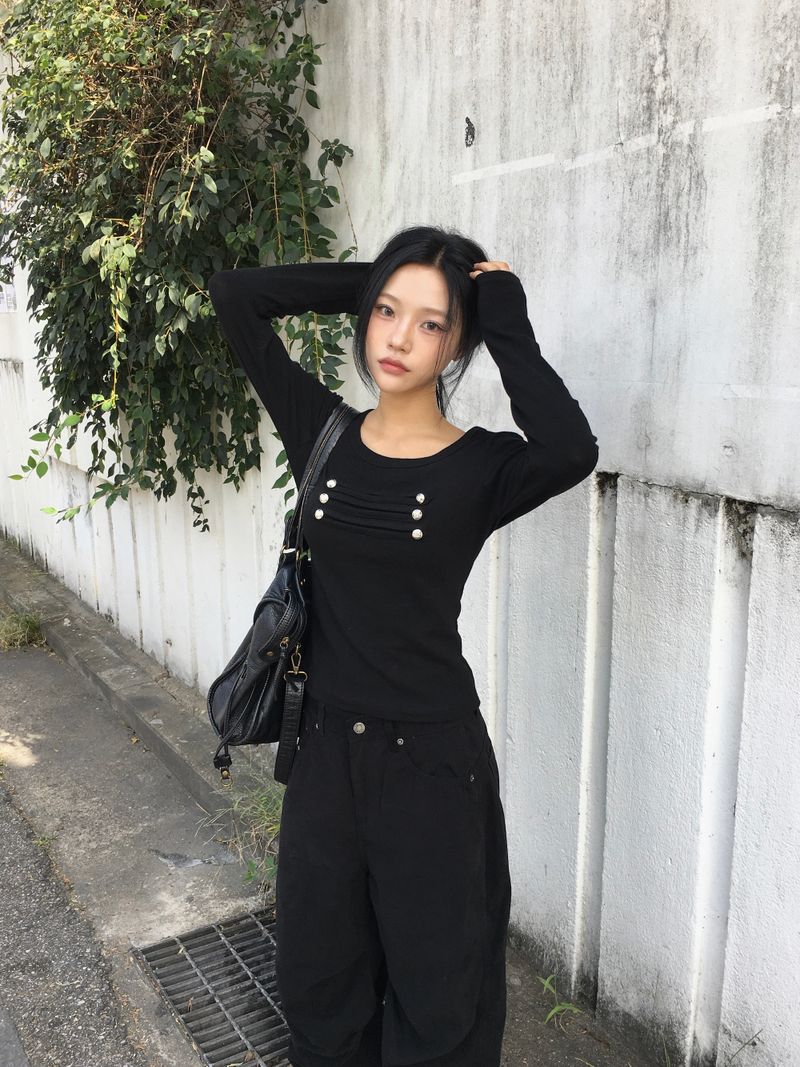 Léon Metal Slim Button Long Sleeve (3c)