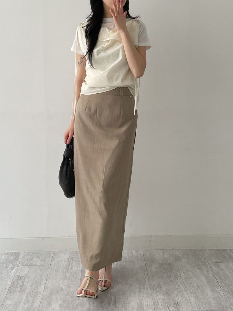 Rivet Stripe H-Line Skirt