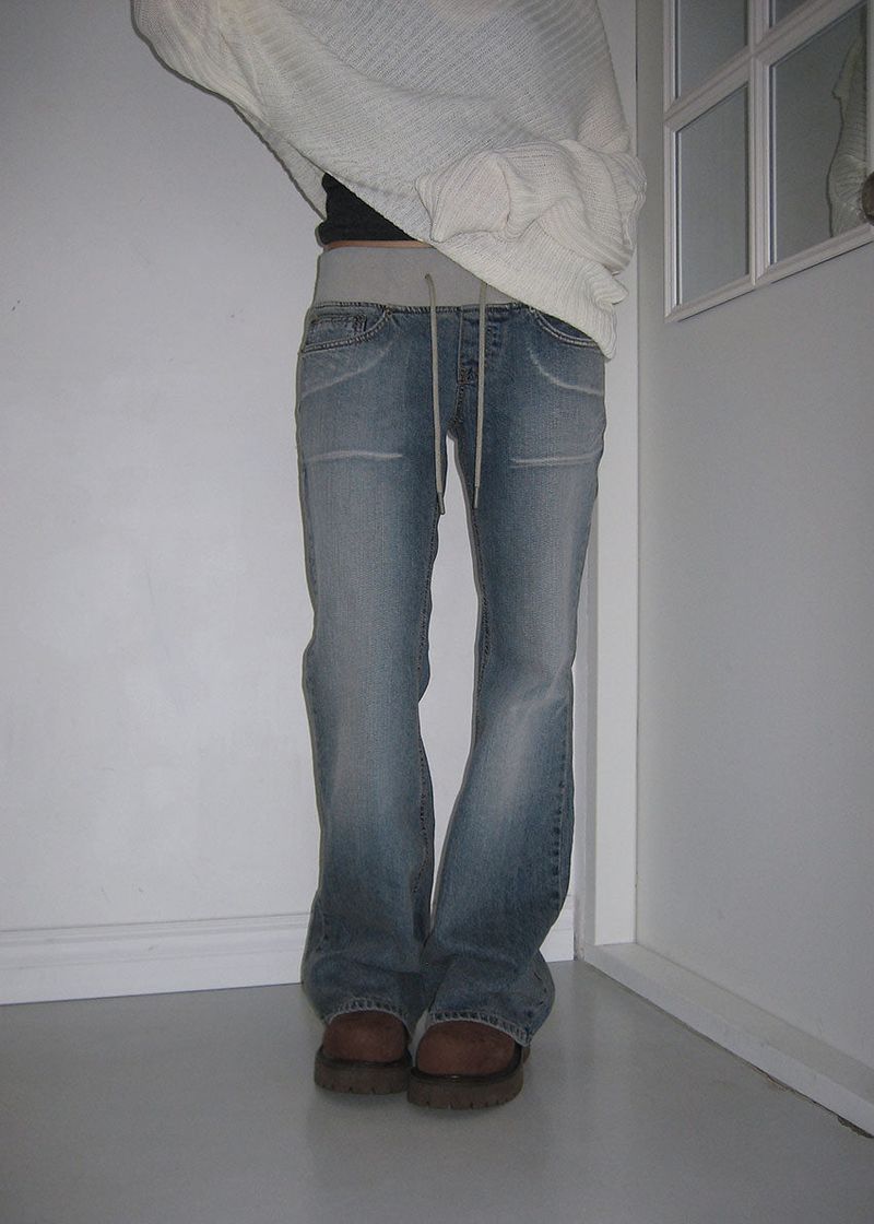 eon(イオエン)の「WASHING BANDING FLARE DENIM(Pants)」