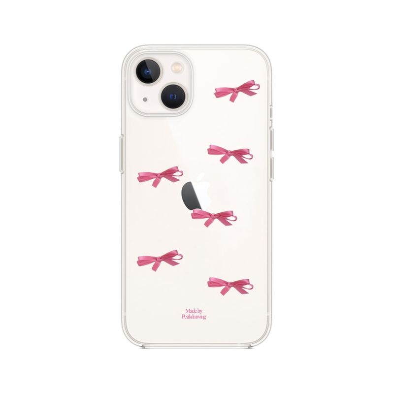 Peakdrawing(ピークドロウィン)の「Tiny pink ribbon jelly hard case (clear)(Smartphone Accessories)」