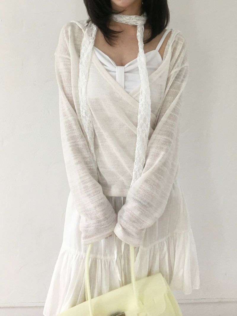 RITCORE(リットコア)の「Wrap loose fit shirring hooded knit (4c)(Tops)」