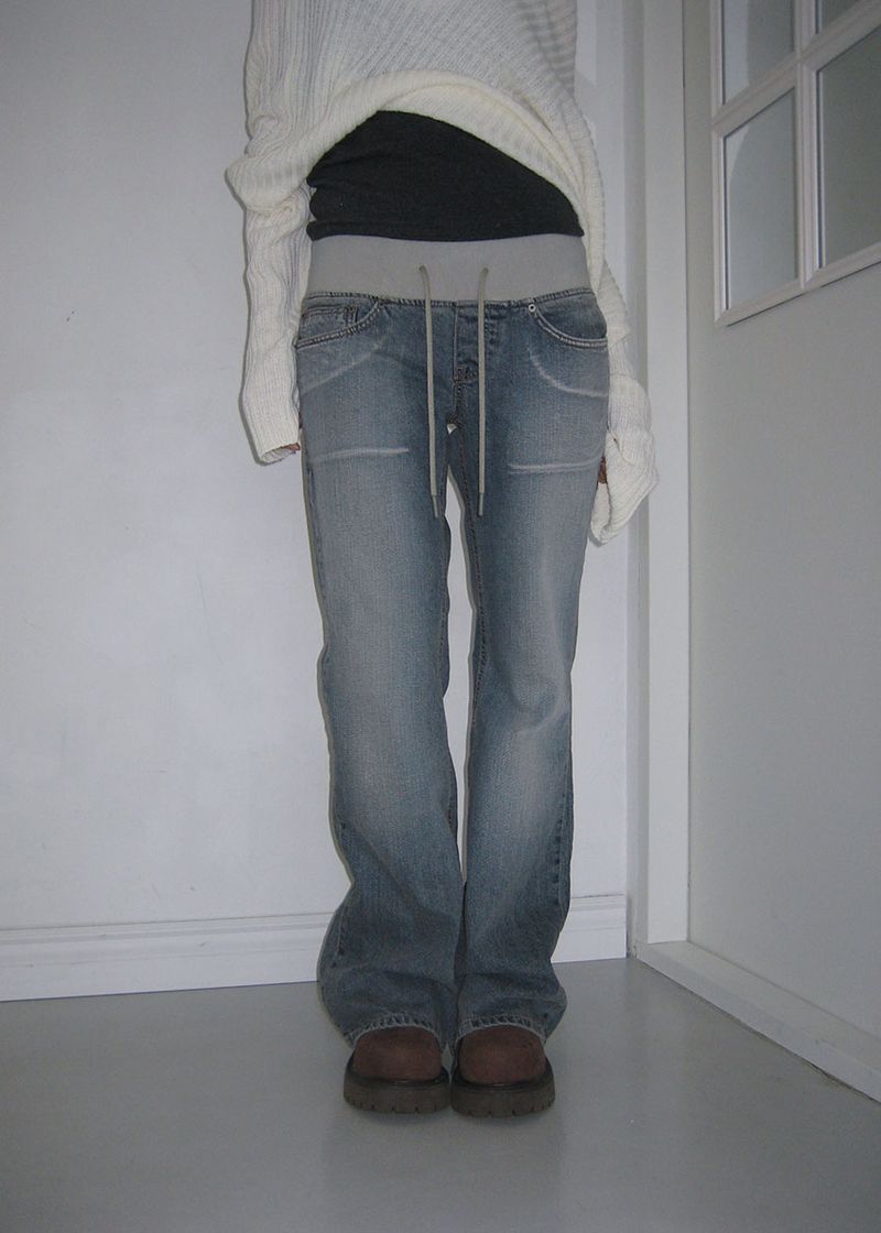 WASHING BANDING FLARE DENIM