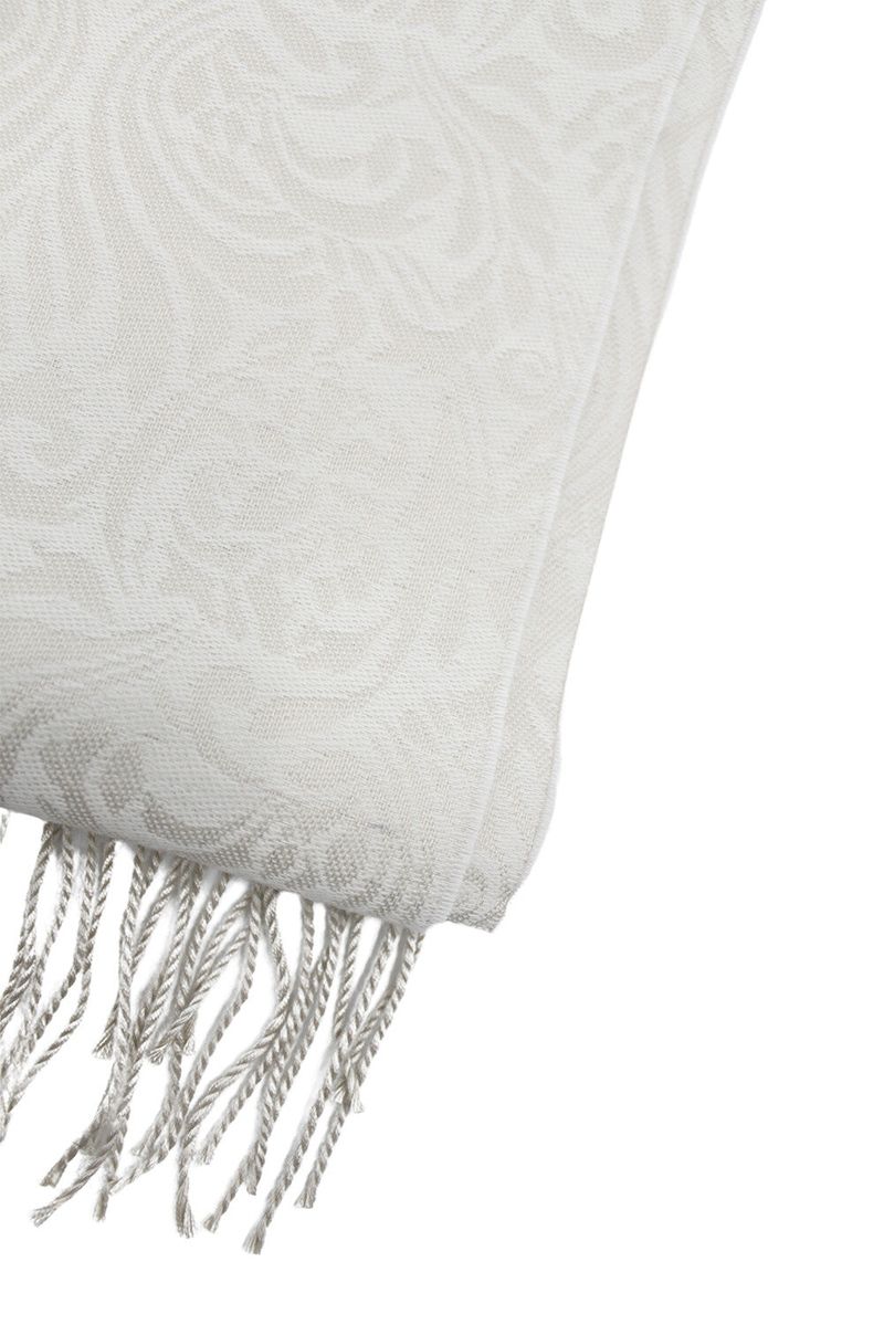 百合 Oriental paisley muffler (White)