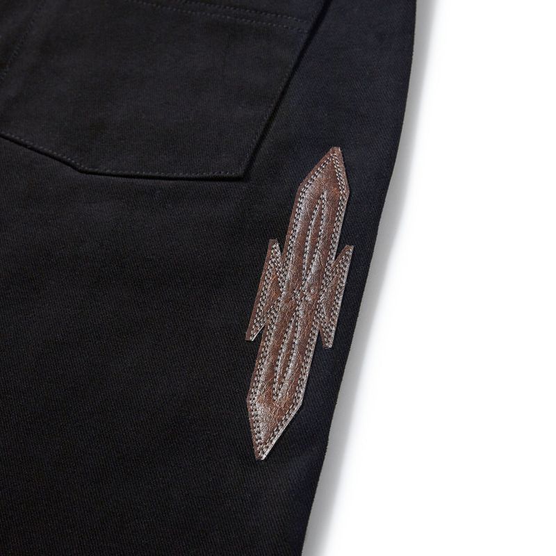 Western boots cut work pants / Black