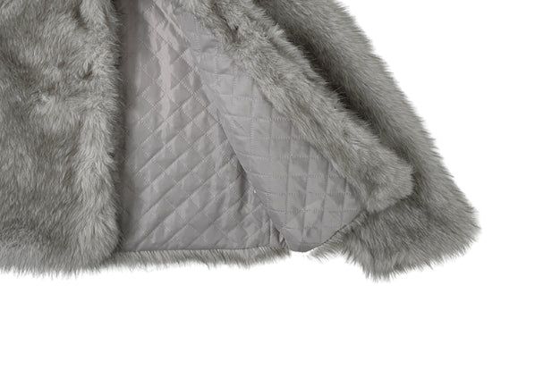 [Lining Quilting] Celan Hairy Fur Collar Jacket