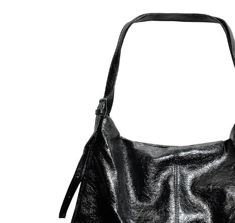 Double Strap Leather Shoulder Bag