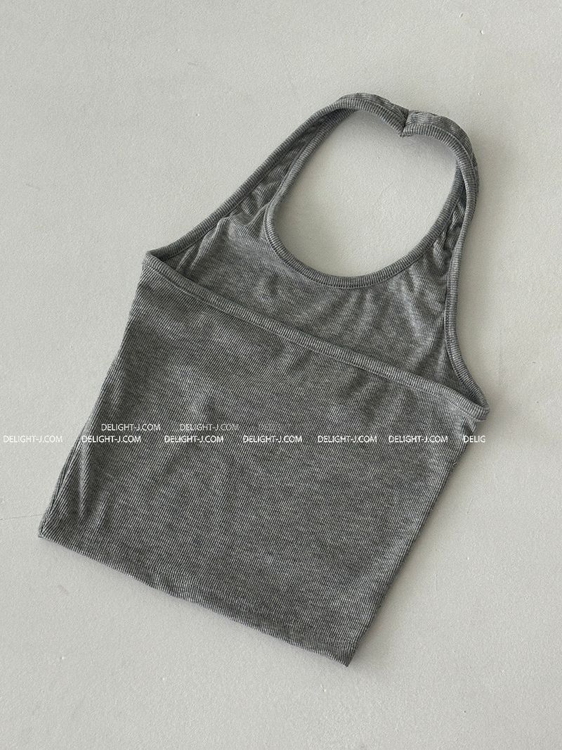 Halterneck Ribbed Sleeveless