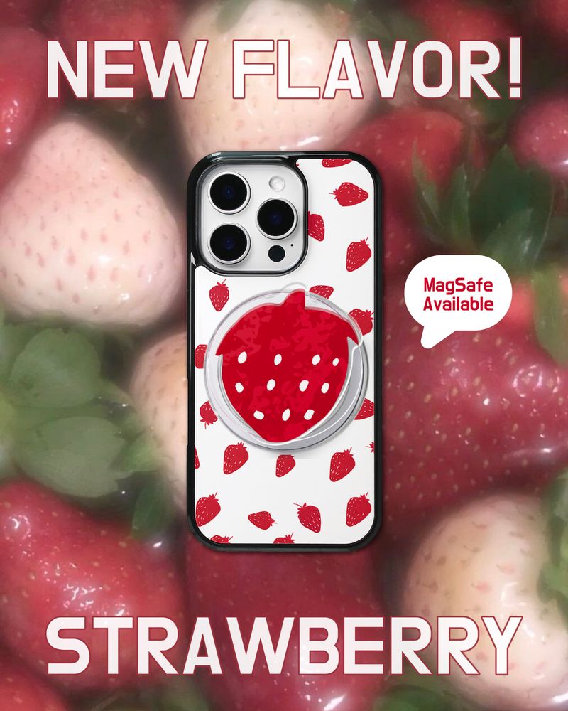 STAYBUBBLY（ステイバブリー）の「ストロベリーマグセーフグラスフォンケース（スマホグッズ/小物）」