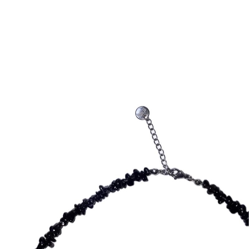 mini gemstone necklace (black)