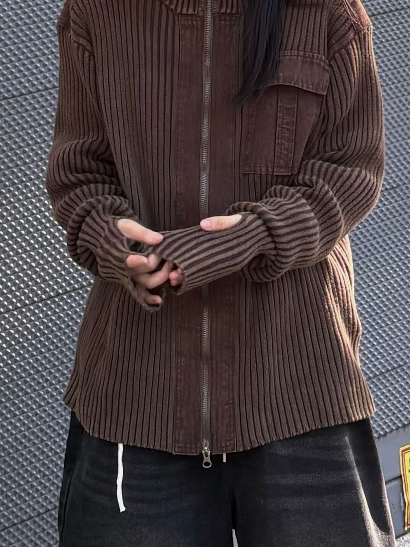 veneta garment dyed zip-up