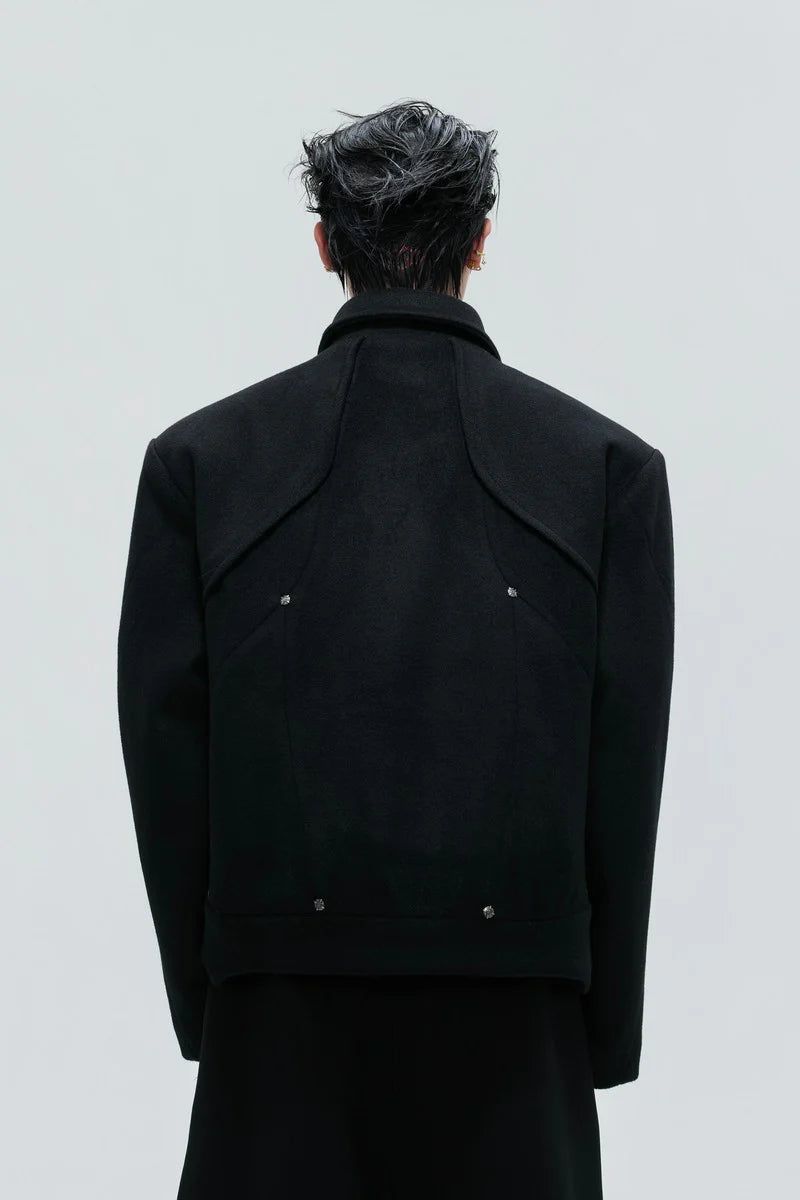 Asymmetrical Plush Wool Jacket