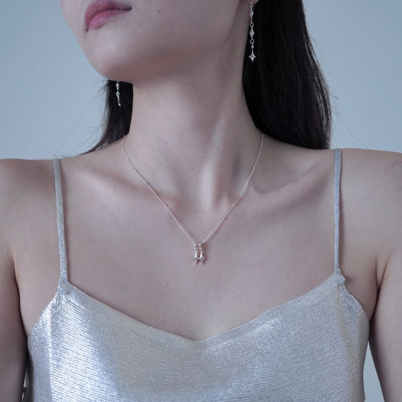 Double stars Necklace - Silver