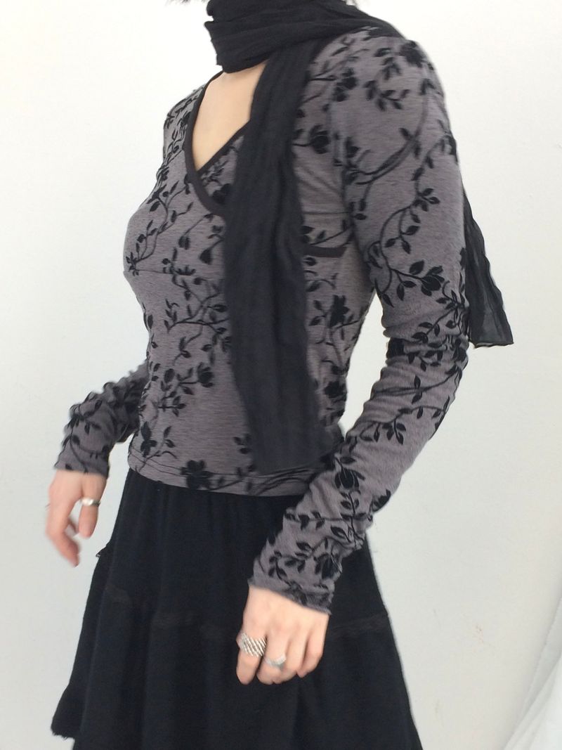 Floral cross-neck top