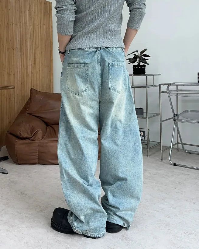 B-Ed Cut Curved Denim Pants